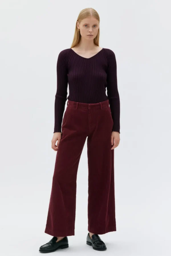 Maska Aya wide leg corduroy trousers - Bourdeaux^Dame Underdele