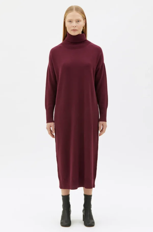 Maska Kaya knitted dress in lambswool - Bourdeaux^Dame Kjoler Og Jumpsuits
