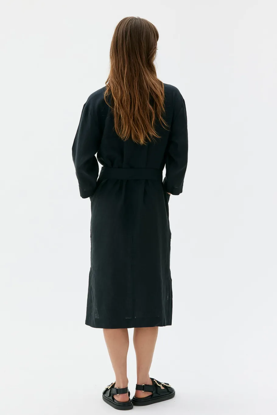 maska_opal_linen_dress__b_1.webp Maska Opal linen dress - Black^Dame Kjoler Og Jumpsuits