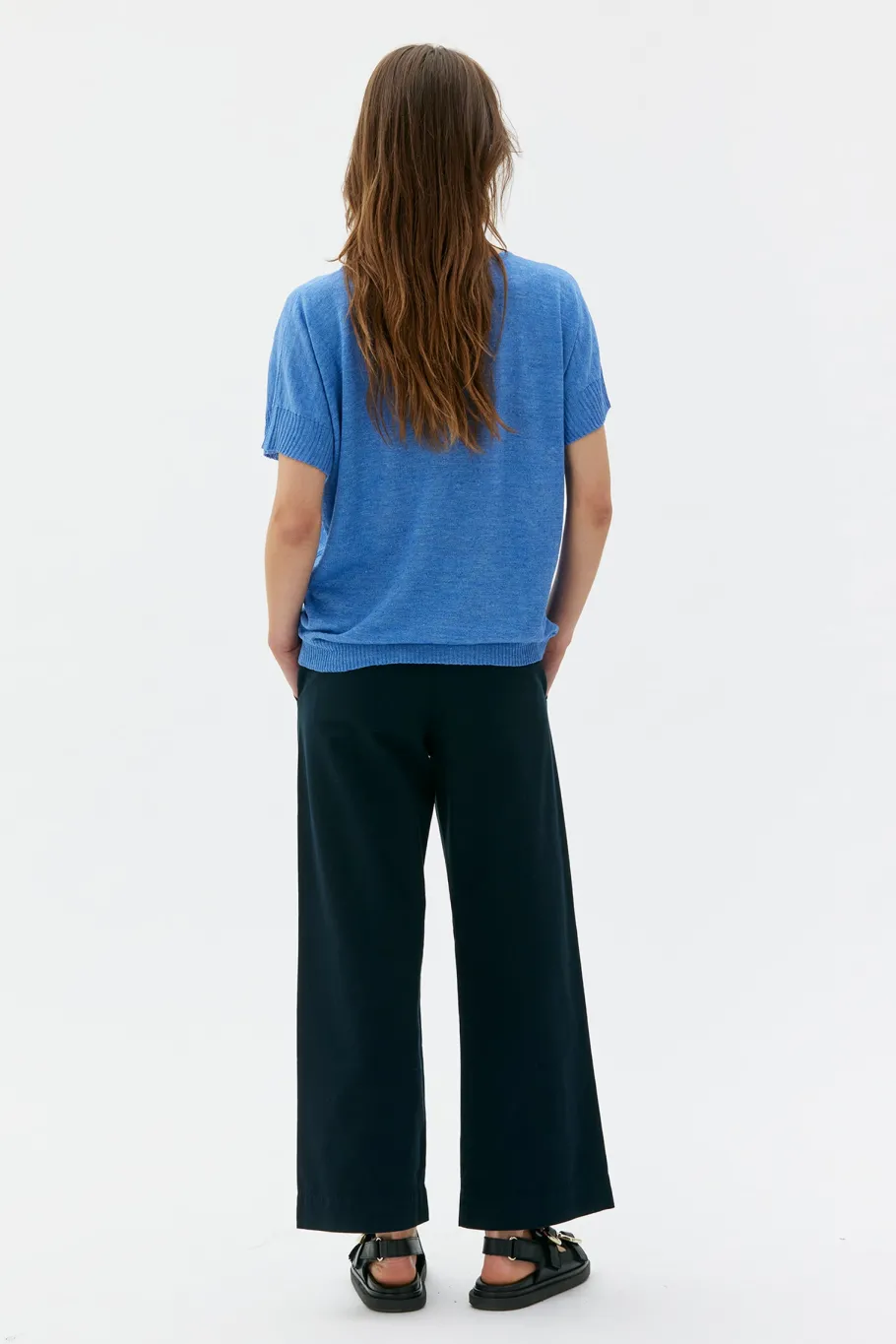 maska_sirus_silk_linen_do_2.webp Maska Sirus Silk Linen Dolman Sleeve Top Light Blue^Dame Overdele