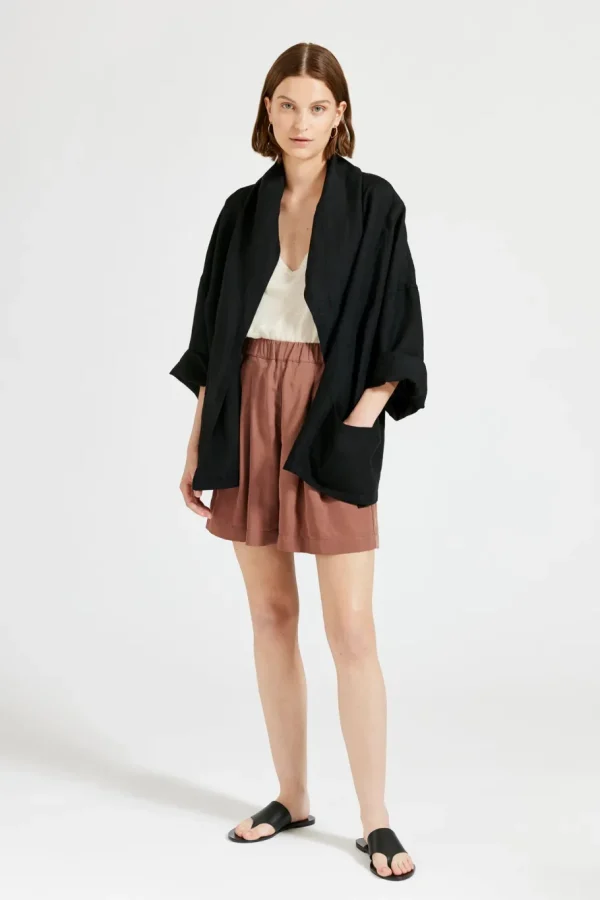 Maska Vira - Kimono wrap linen jacket^Dame Overtøj