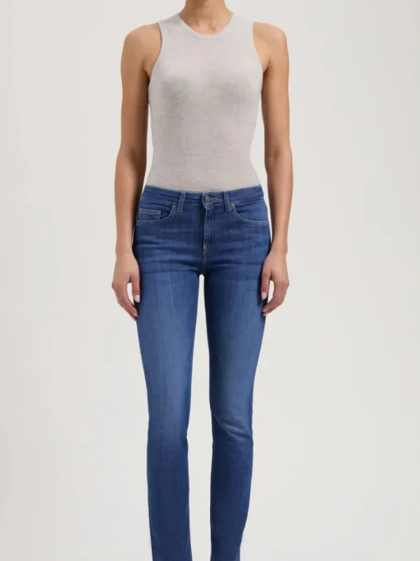 Mud Jeans Faye Low Slim - Stone Indigo^Dame Underdele