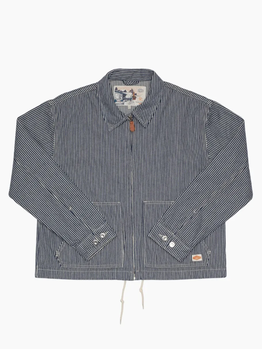 nudie_jeans_jade_striped__0.webp Nudie Jeans Jade Striped Zip Jacket Blue/Offwhite^Dame Overtøj
