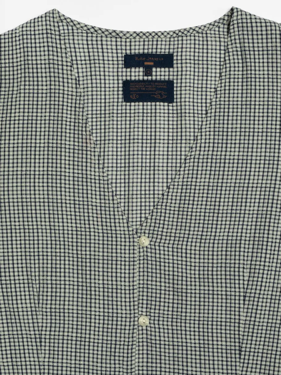 nudie_jeans_lollo_check_i_4.webp Nudie Jeans Lollo Check Indigo Dress^Dame Kjoler Og Jumpsuits