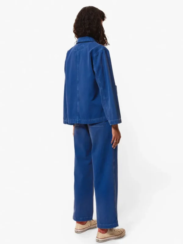 Nudie Jeans Lovis Herringbone Jacket Blue^Dame Overtøj
