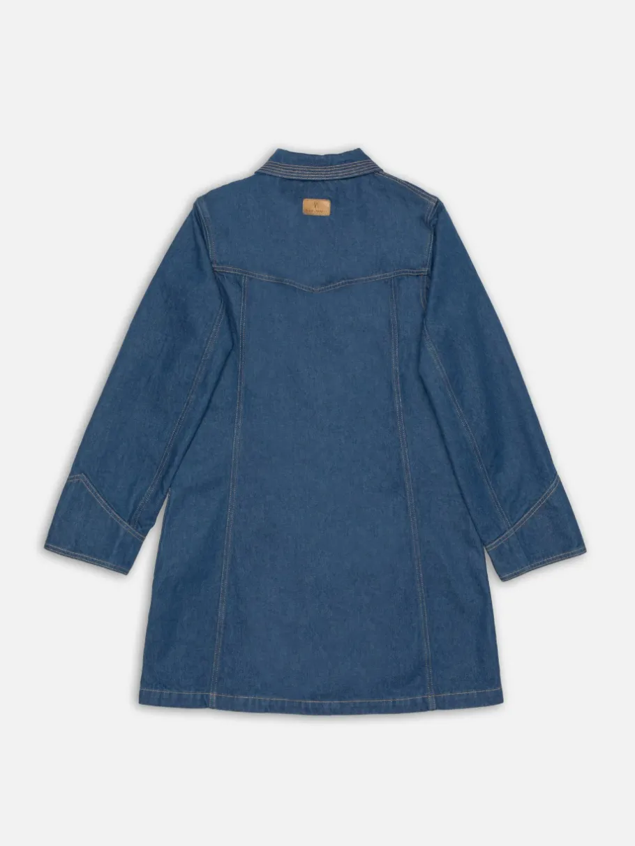 nudie_jeans_maj_western_d_3.webp Nudie Jeans Maj Western Denim Dress Blue^Dame Kjoler Og Jumpsuits