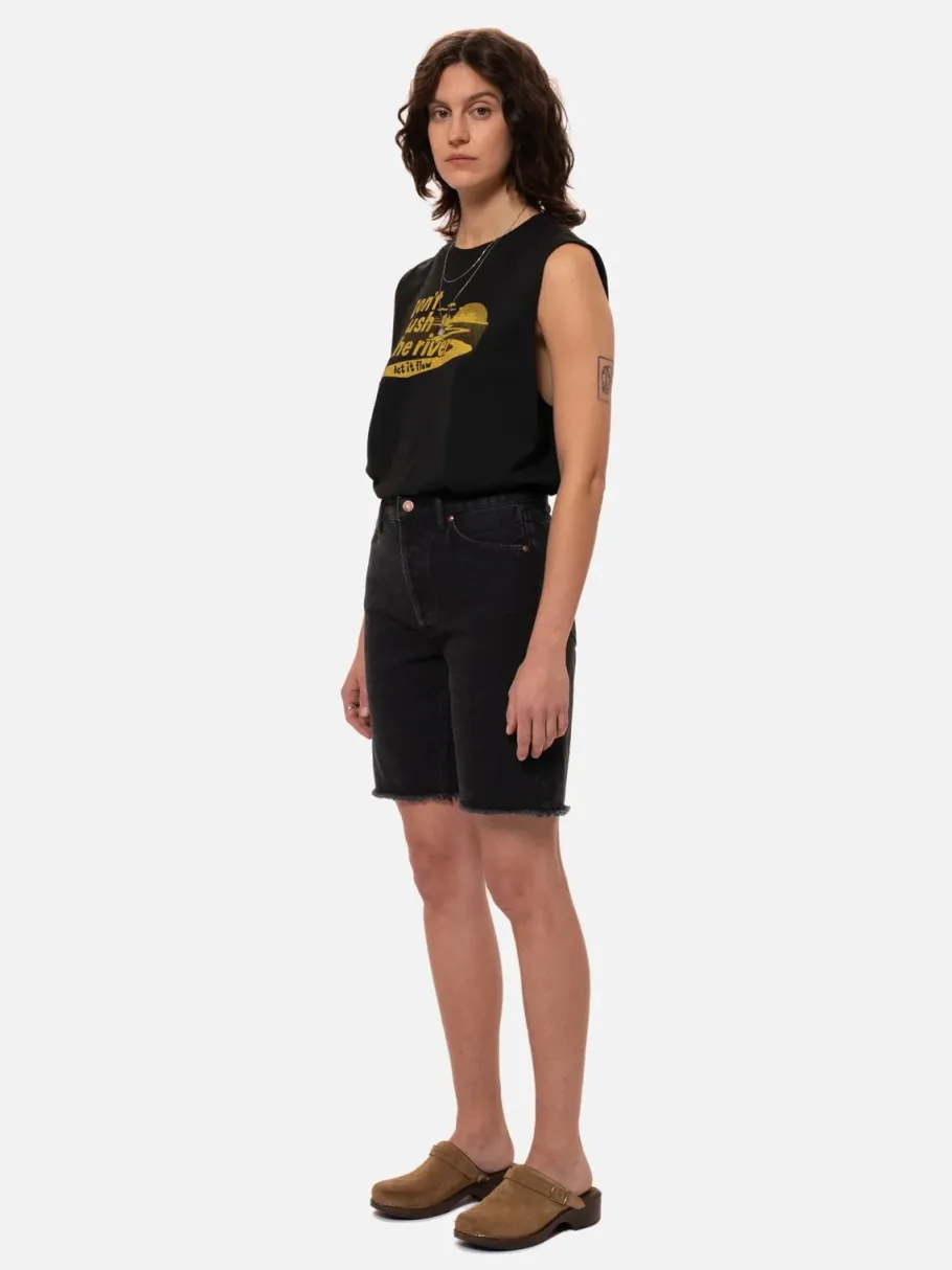 nudie_jeans_maud_shorts_s_0.webp Nudie Jeans Maud Shorts sort - økologiske denimshorts^Dame Underdele
