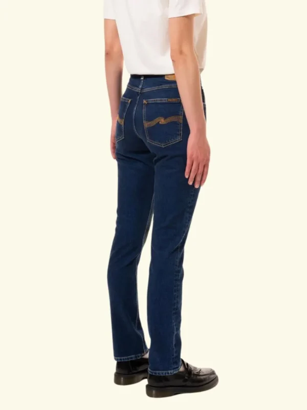 Nudie Jeans Mellow Mae Indigo Rain - Økologiske jeans^Dame Underdele