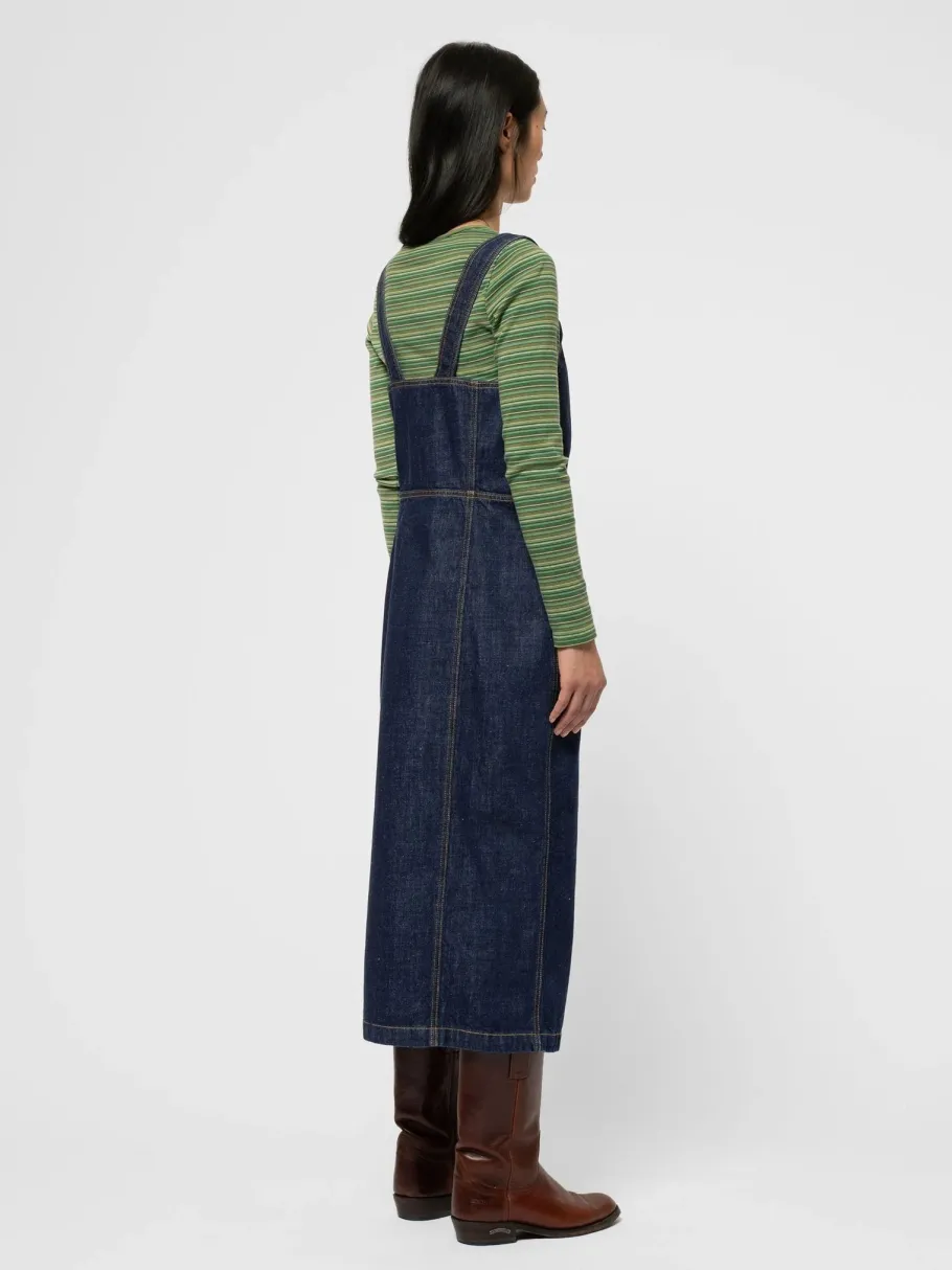 nudie_jeans_mona_denim_dr_2.webp Nudie Jeans Mona Denim Dress 40s Redcast Dark Blue^Dame Kjoler Og Jumpsuits