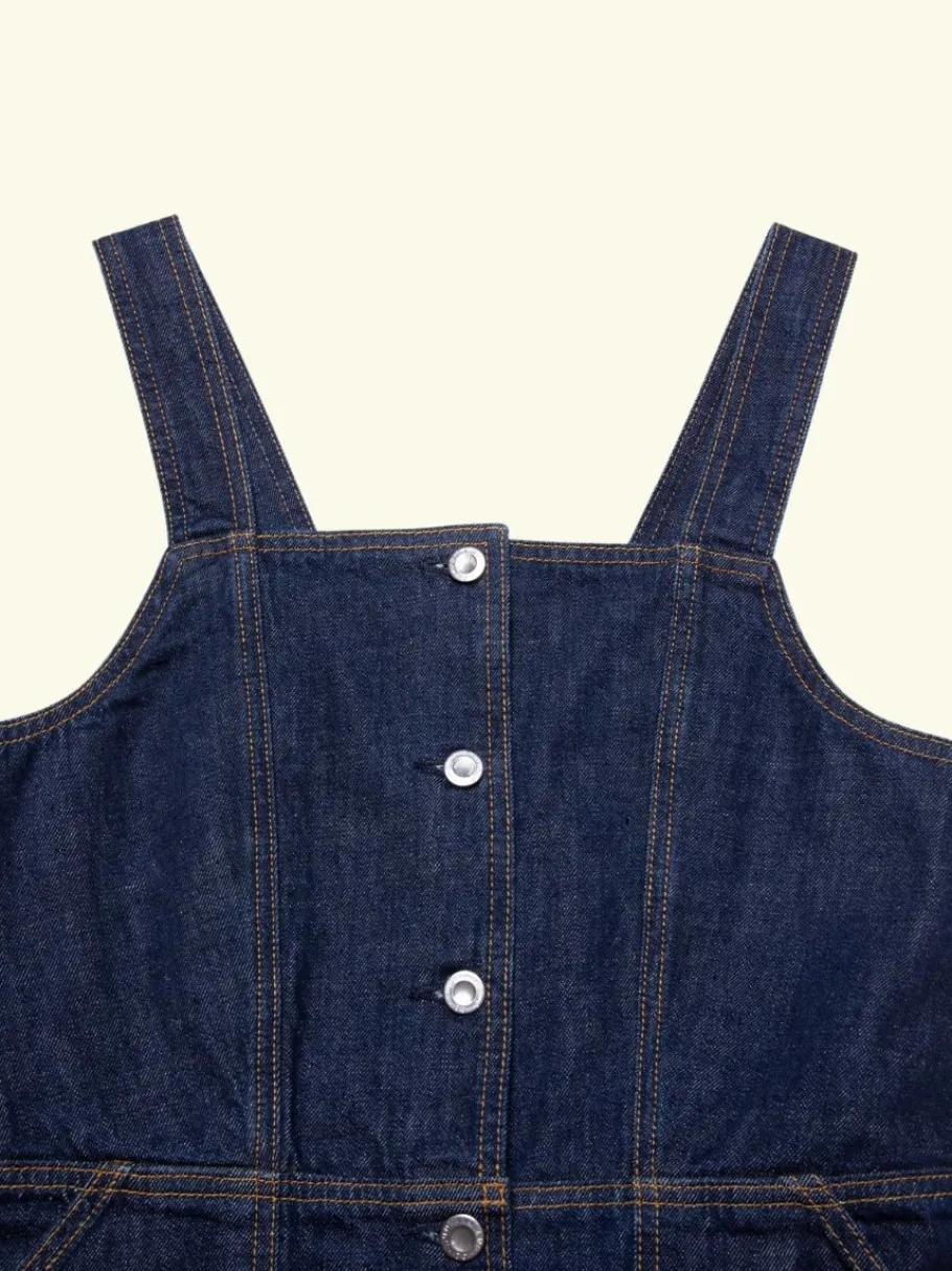 nudie_jeans_mona_denim_dr_3.webp Nudie Jeans Mona Denim Dress 40s Redcast Dark Blue^Dame Kjoler Og Jumpsuits