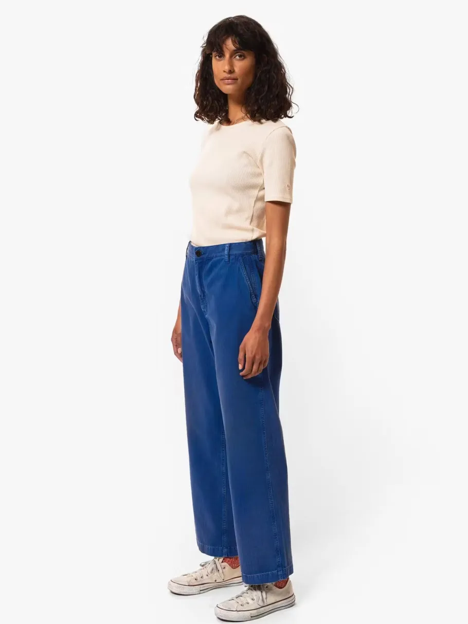 nudie_jeans_wendy_herring_1.webp Nudie Jeans Wendy Herringbone Pants Blue^Dame Underdele