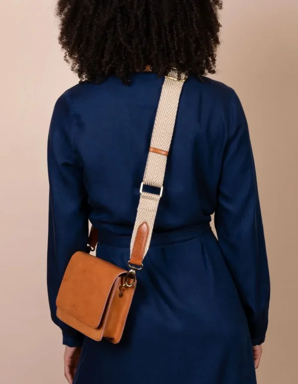 O My Bag - Herringbone Webbing Strap - Sand & Cognac^Dame Tasker Og Punge
