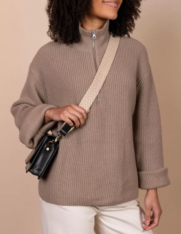 O My Bag - Herringbone Webbing Strap - Sand & Black^Dame Tasker Og Punge