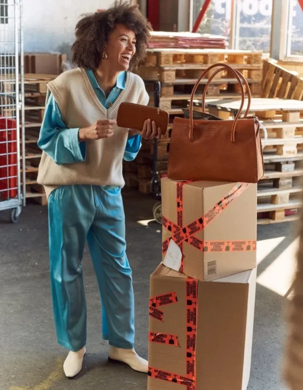 O My Bag Kate - Cognac - Skindtaske^Dame Tasker Og Punge