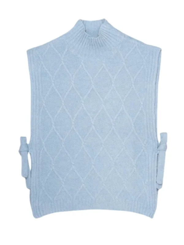 Rifo Recycled Wool Turtleneck Vest Powder Blue^Dame Overdele