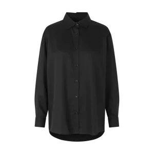 Schulz by Crowd - Tencel Skjorte - Sanne Oversize shirt - Black^Dame Overdele