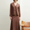 Schulz by Crowd Nina skirt Brown Tencel^Dame Underdele