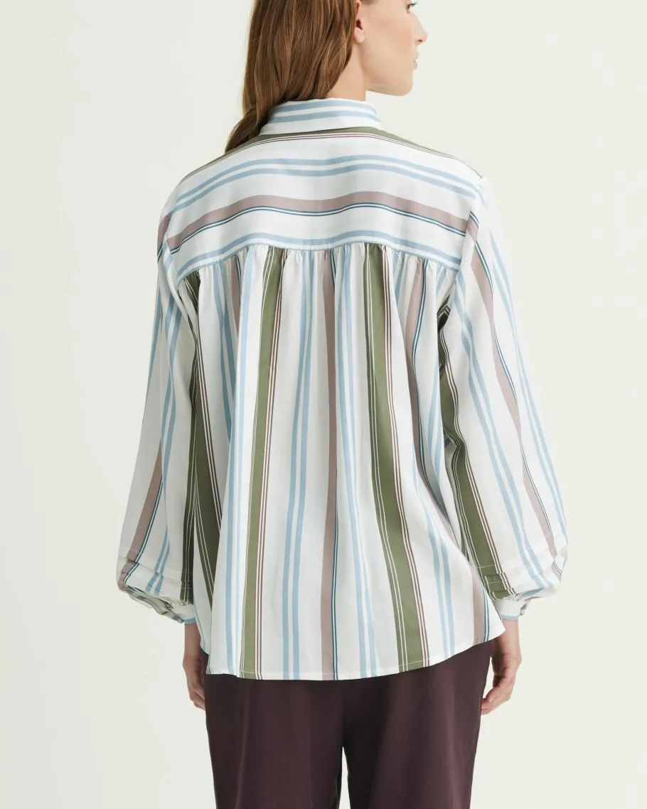 schulz_by_crowd_selma_shi_0.webp Schulz by Crowd Selma Shirt Striped Tencel^Dame Overdele