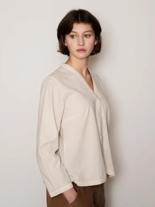 Serendipity Button Blouse Oyster^Dame Overdele