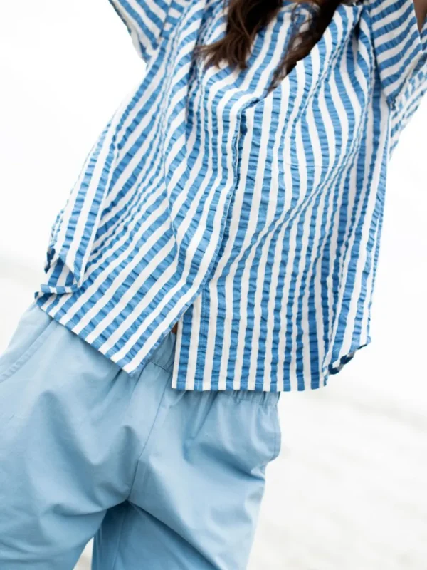 Serendipity Short Sleeved Shirt Azur Stripe^Dame Overdele