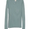 Serendipity Slim tee arctic/offwhite rib^Dame Overdele