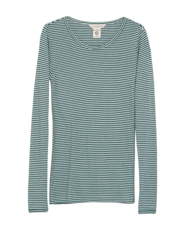 Serendipity Slim tee arctic/offwhite rib^Dame Overdele