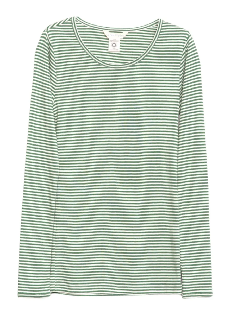 serendipity_slim_tee_ivyo_0.webp Serendipity Slim Tee Ivy/Offwhite-Melange Rib stripe^Dame Overdele