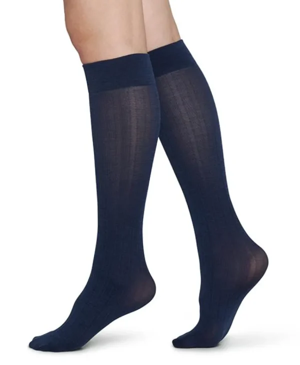 Swedish Stockings - Freja bio wool knee-highs - Navy^Dame Sokker Og Strømpebukser