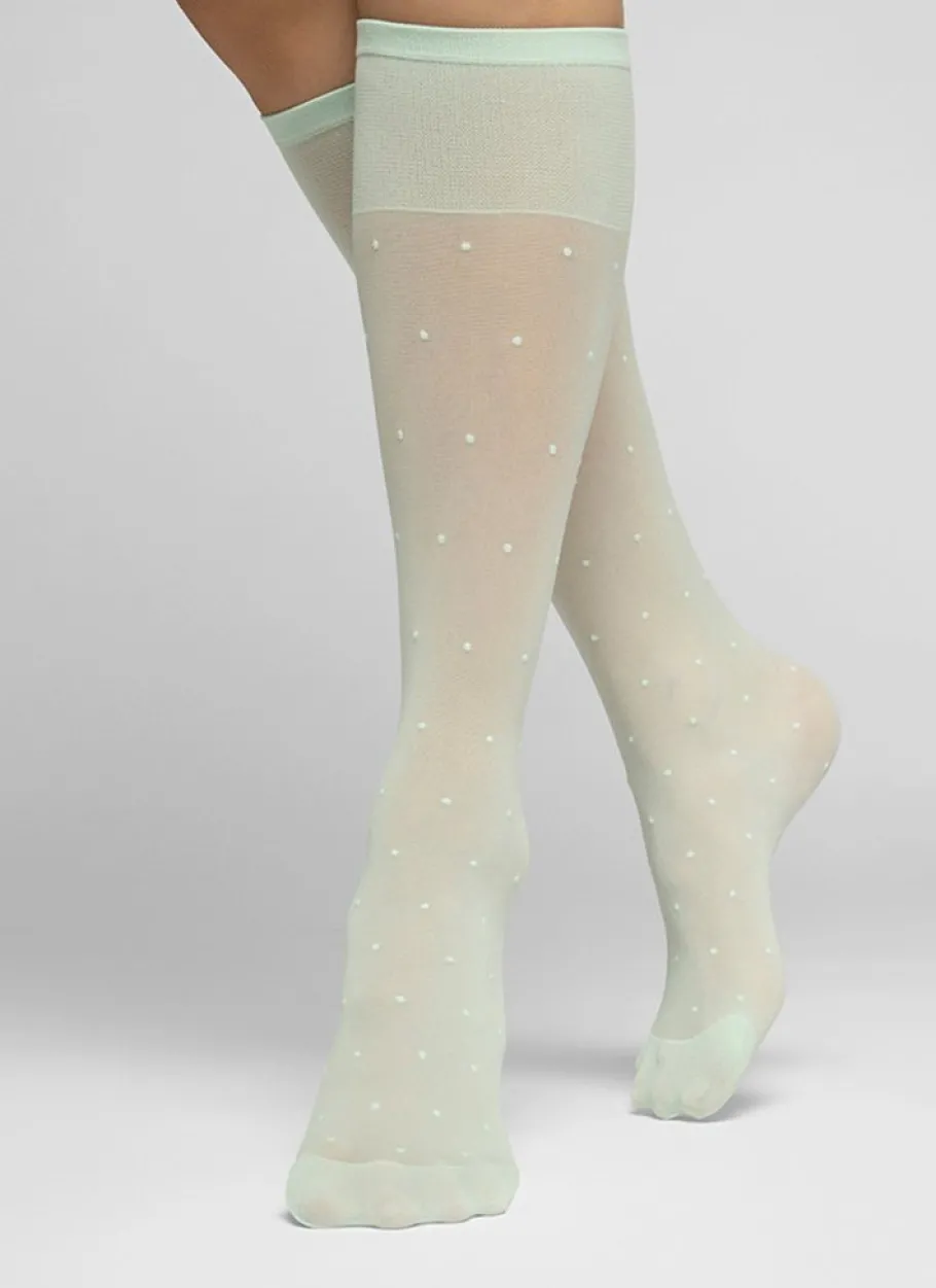 swedish_stockings_doris_d_0.webp Swedish Stockings Doris Dots Knee-Highs Light Green^Dame Sokker Og Strømpebukser