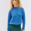 Thinking Mu - Uld Sweater - BLUE HERA KNITTED SWEATER^Dame Overdele
