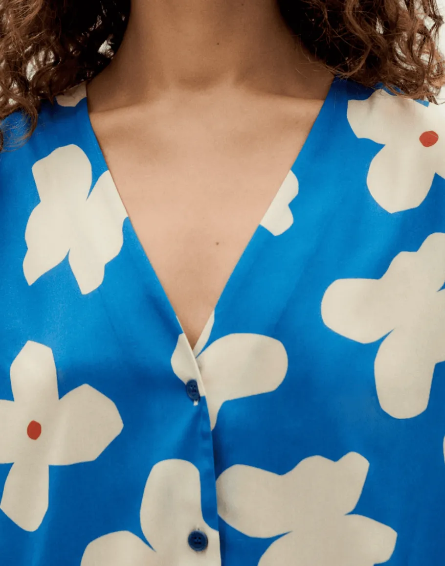 thinking_mu_blue_butterfl_2.webp Thinking Mu Blue butterfly flowers Libelula blouse^Dame Overdele
