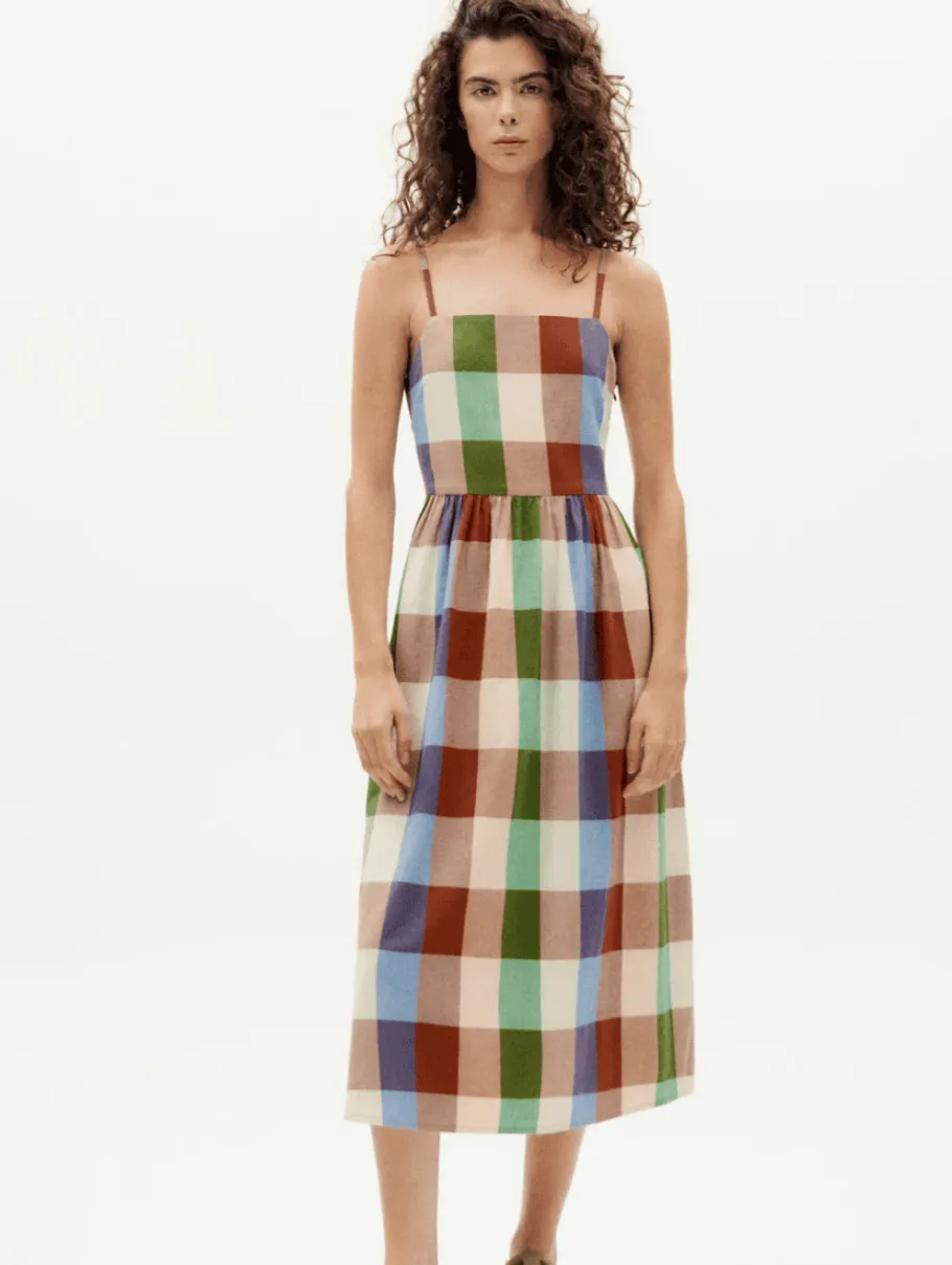 thinking_mu_colorful_paol_0.webp Thinking Mu Colorful Paola Dress Multicolor Checks^Dame Kjoler Og Jumpsuits