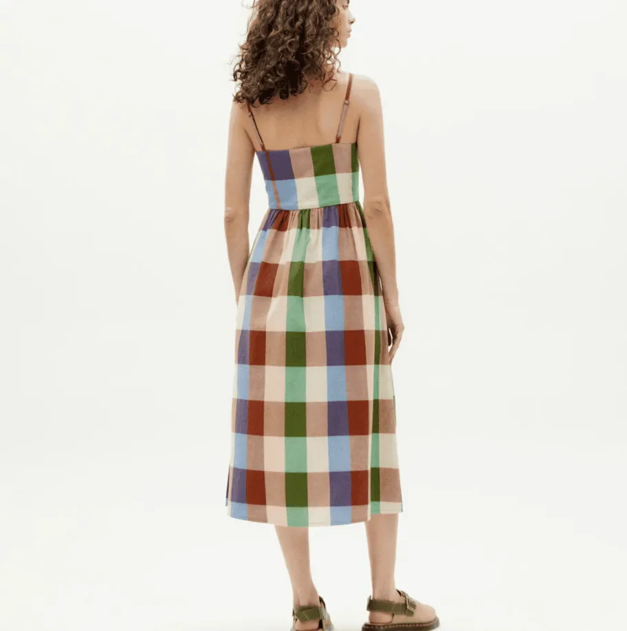 thinking_mu_colorful_paol_3.webp Thinking Mu Colorful Paola Dress Multicolor Checks^Dame Kjoler Og Jumpsuits