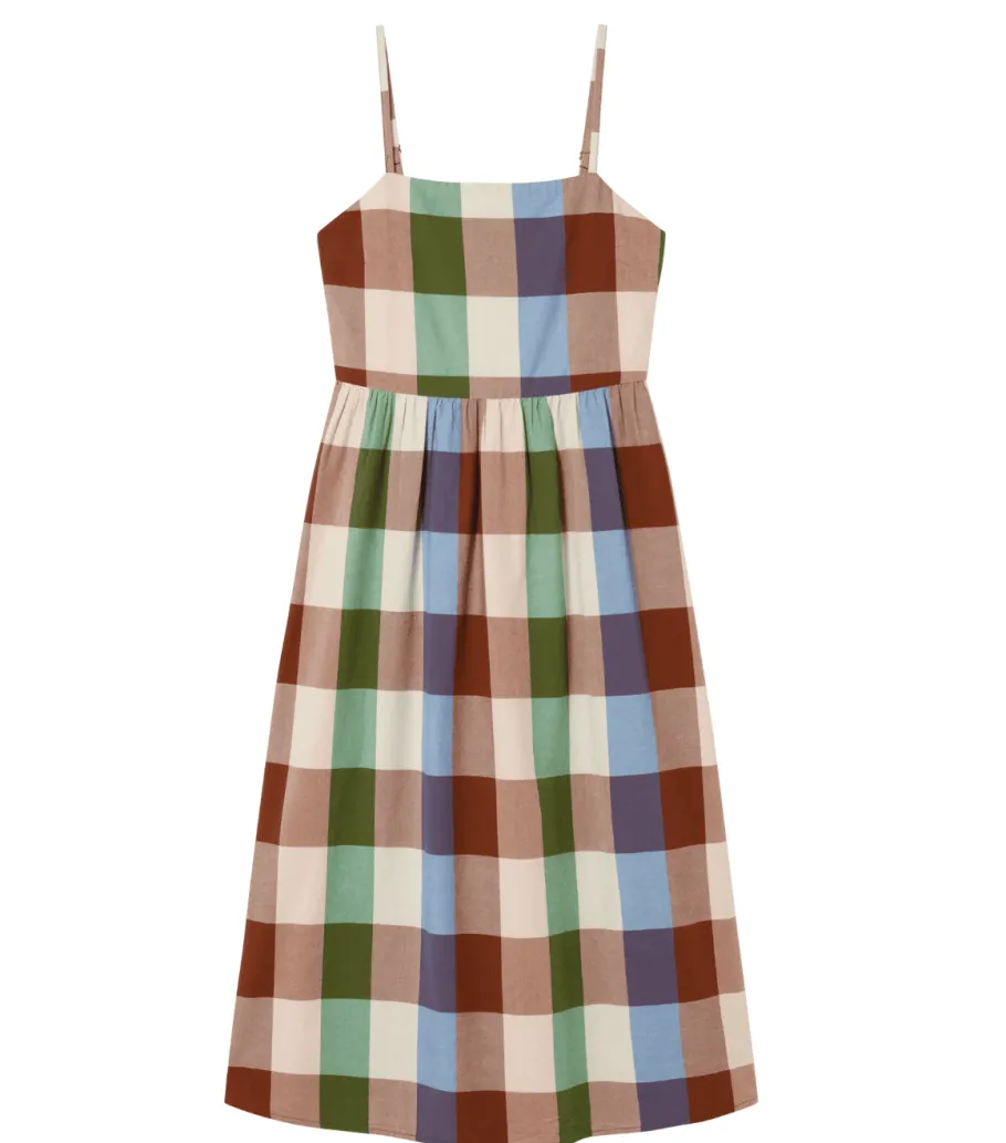 thinking_mu_colorful_paol_4.webp Thinking Mu Colorful Paola Dress Multicolor Checks^Dame Kjoler Og Jumpsuits