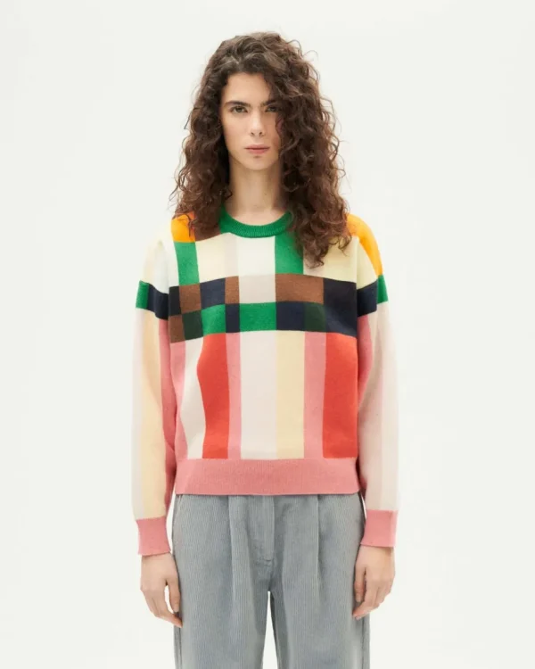 Thinking Mu Grid Philis Knitted Sweater^Dame Overdele