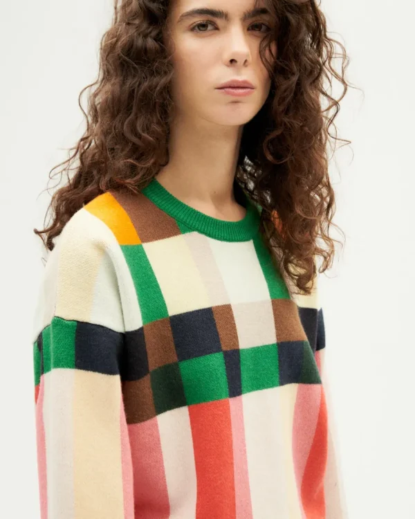Thinking Mu Grid Philis Knitted Sweater^Dame Overdele