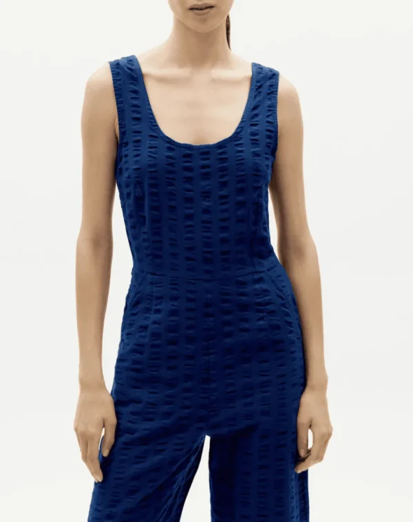 Thinking Mu Rafflesia jumpsuit Blue seersucker^Dame Kjoler Og Jumpsuits