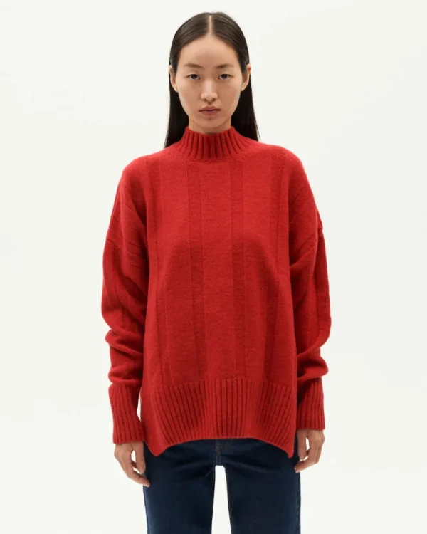 Thinking Mu Red carol Knitted Sweater^Dame Overdele