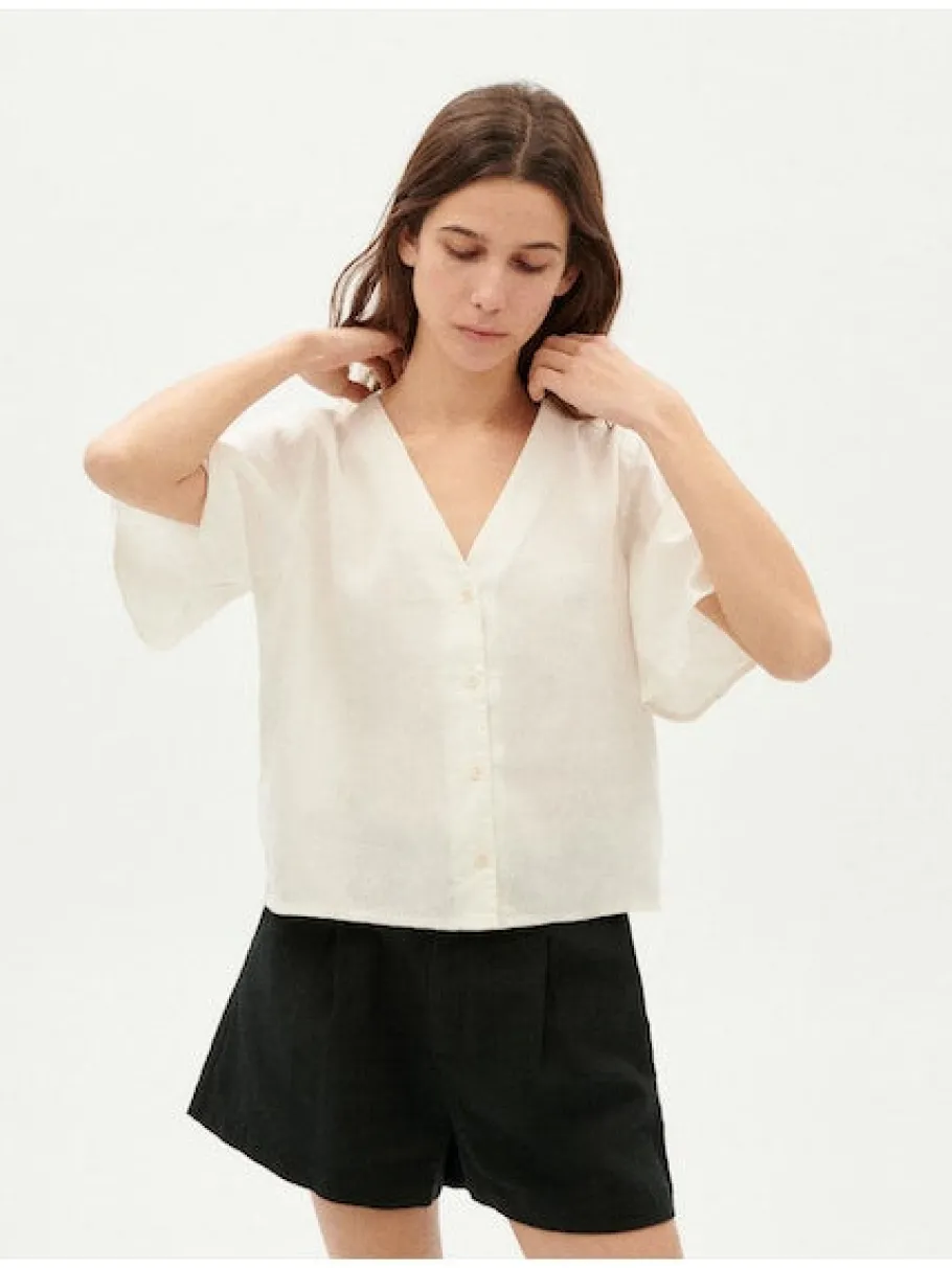 thinking_mu_white_hemp_li_3.webp Thinking Mu White Hemp Libelula Blouse^Dame Overdele