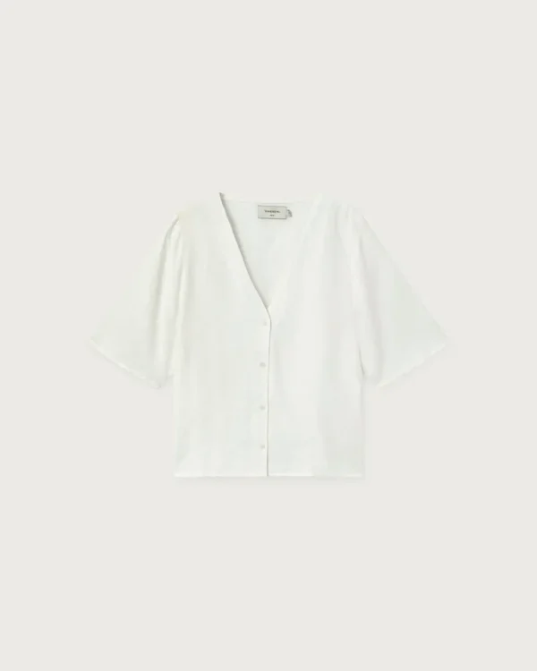 Thinking Mu White Hemp Libelula Blouse^Dame Overdele