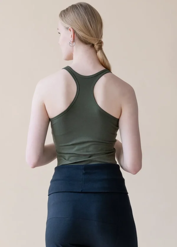 Yogamii - Anjali Yoga Top - Dark Olive^Dame Overdele