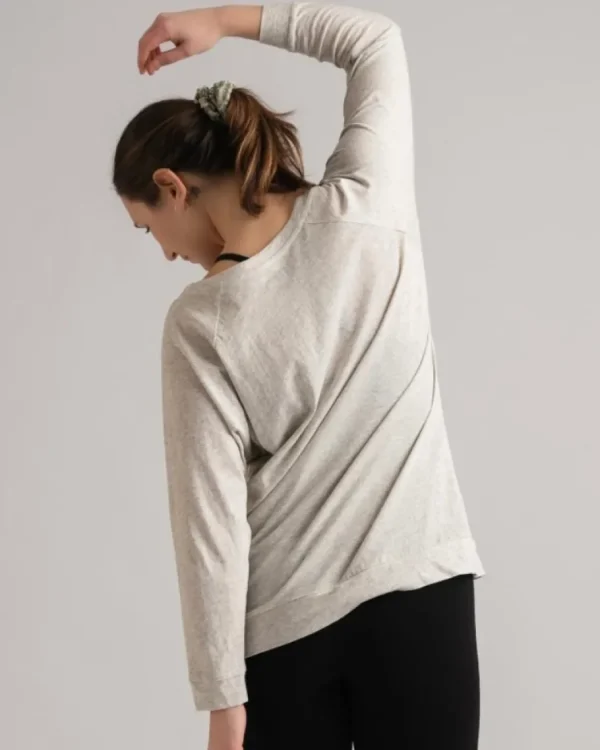 Yogamii Mukha Blouse - økologisk yogatøj off white melange^Dame Overdele